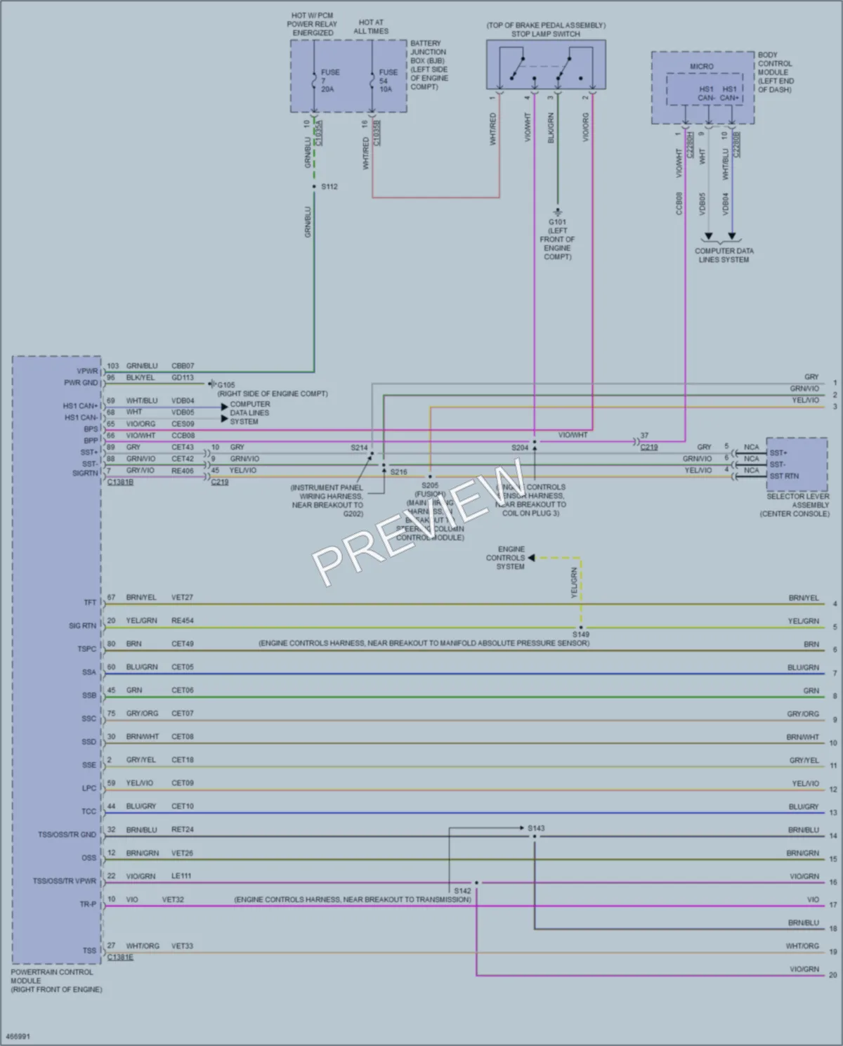 2015 Lincoln MKZHybrid Transmission wiring diagram preview