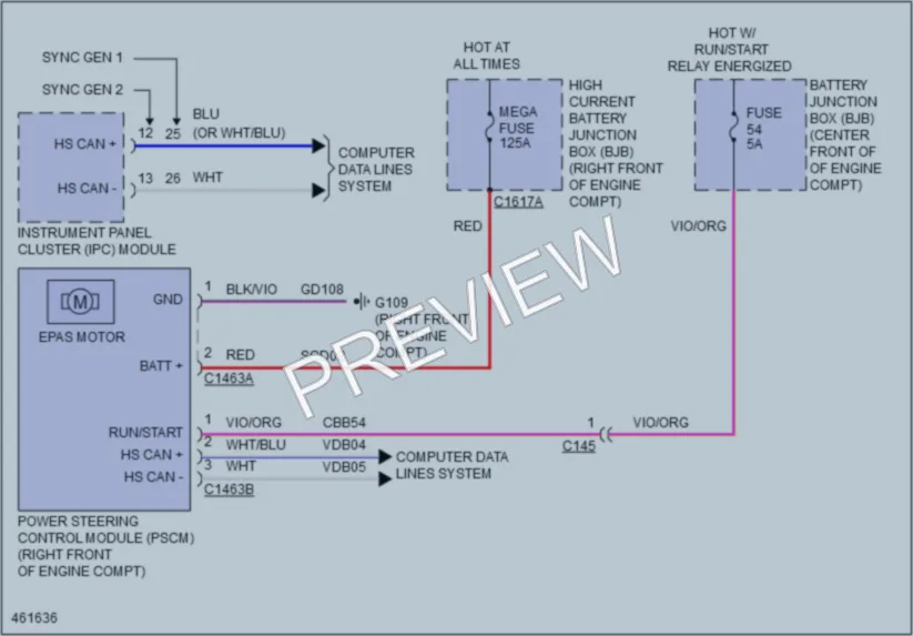 2015 Lincoln Navigator Electronic Power Steering wiring diagram preview