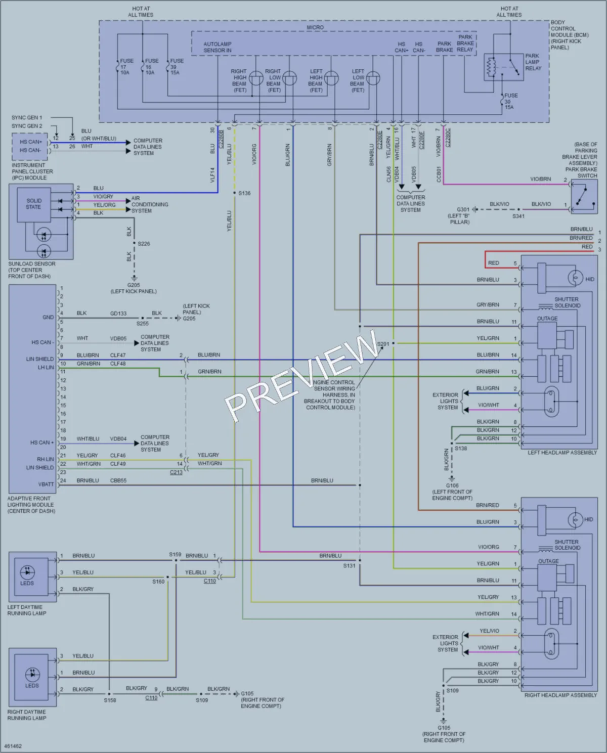 2015 Lincoln Navigator Headlights wiring diagram preview