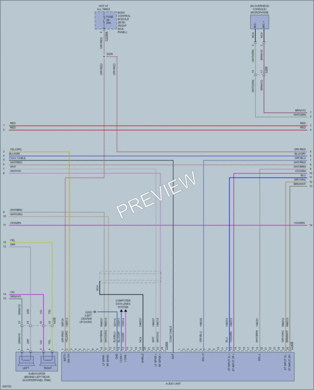 2015 Lincoln NavigatorL Radio wiring diagram preview