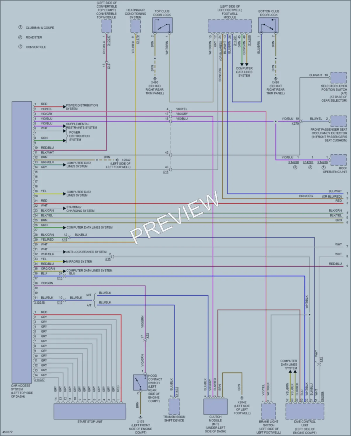 2015 MINI Cooper Anti Theft wiring diagram preview