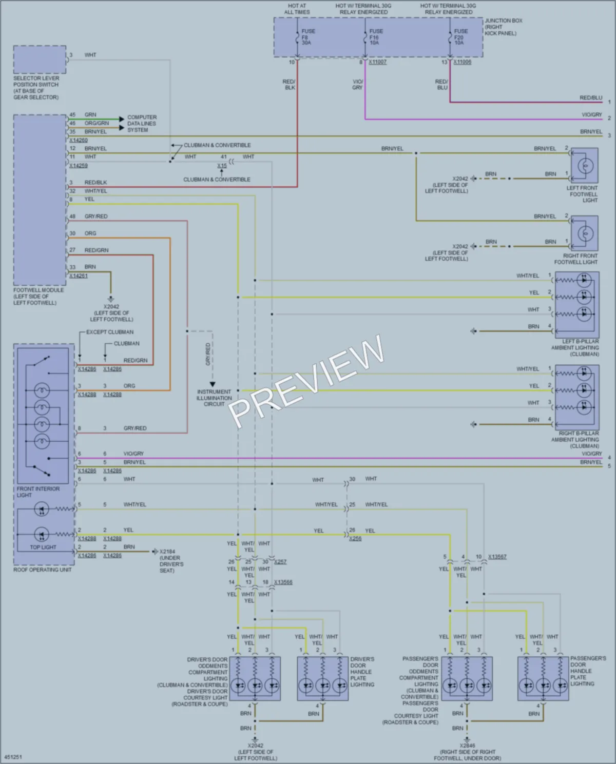2015 MINI Cooper Interior Lights wiring diagram preview