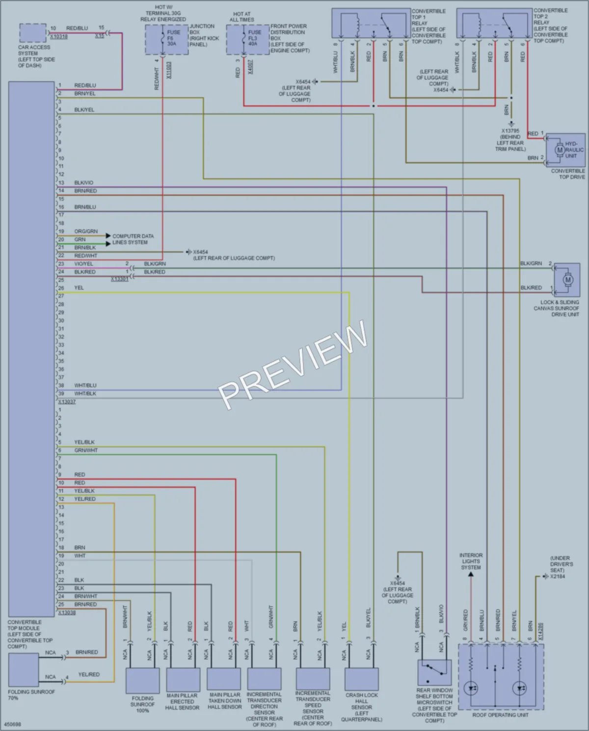 2015 MINI Cooper Power Top Sunroof wiring diagram preview