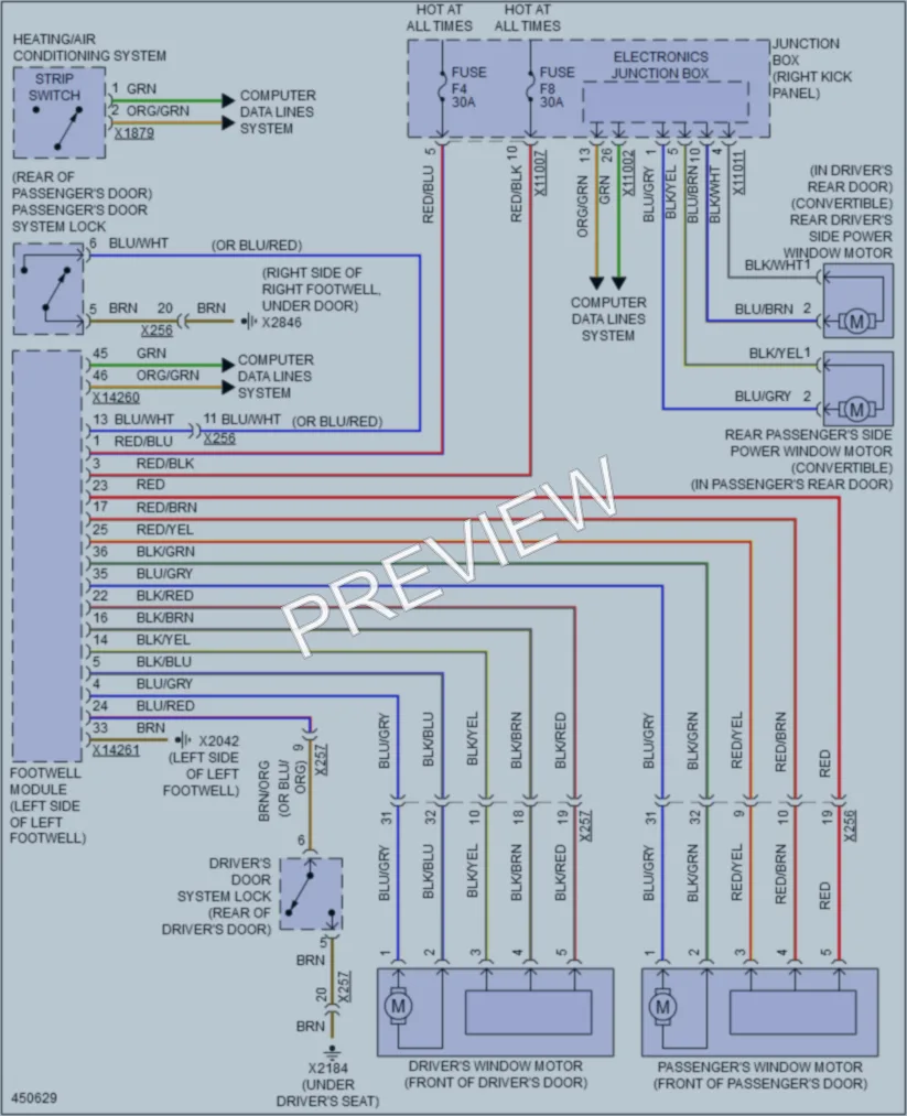 2015 MINI Cooper Power Windows wiring diagram preview
