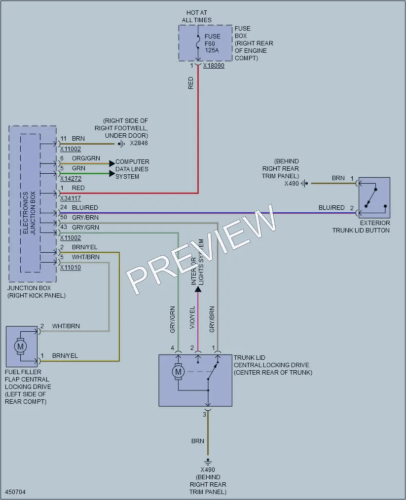 2015 MINI CooperCountryman Trunk Tailgate Fuel Door wiring diagram preview