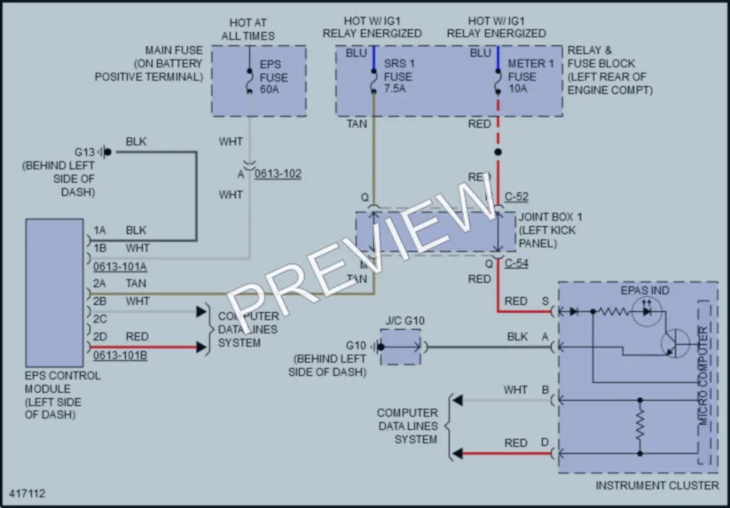 2015 Mazda 3 Electronic Power Steering wiring diagram preview
