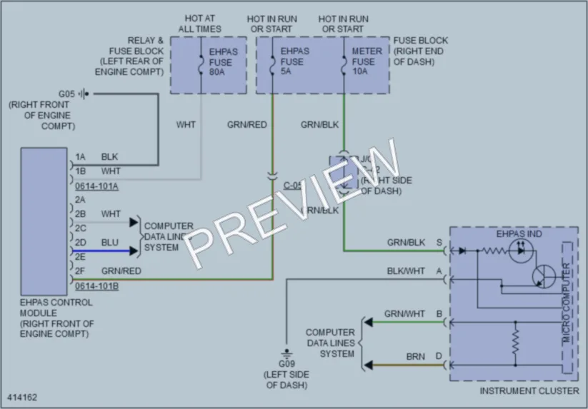2015 Mazda 5 Electronic Power Steering wiring diagram preview