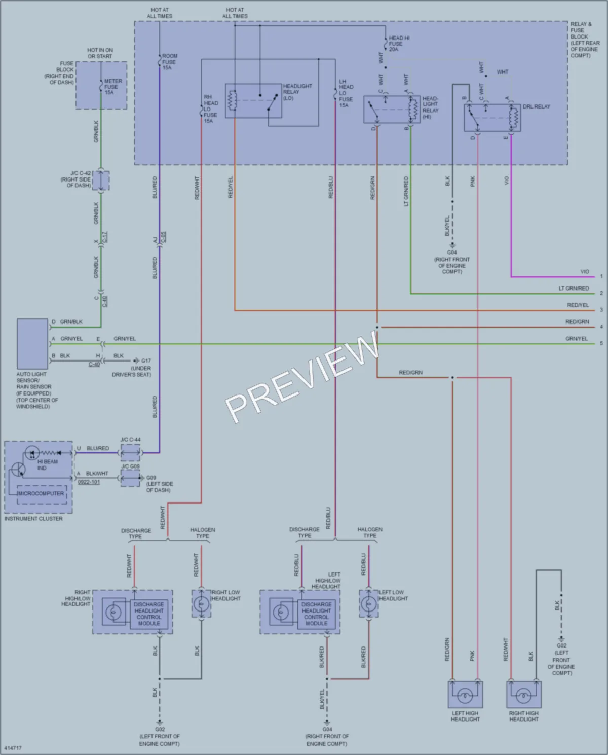 2015 Mazda 5 Headlights wiring diagram preview