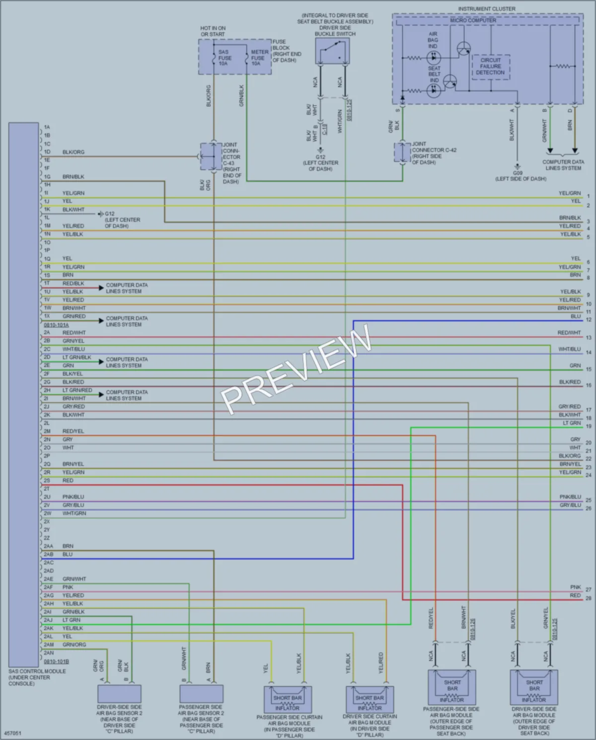 2015 Mazda 5 Supplemental Restraints wiring diagram preview