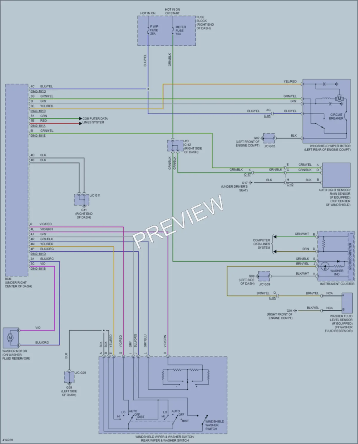 2015 Mazda 5 Wiper Washer wiring diagram preview