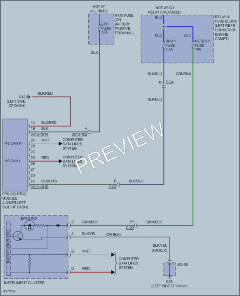 2015 Mazda 6 Electronic Power Steering wiring diagram preview
