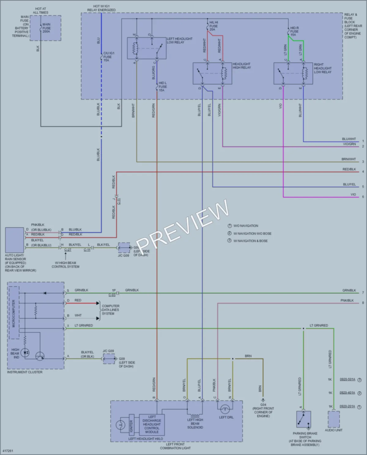 2015 Mazda 6 Headlights wiring diagram preview