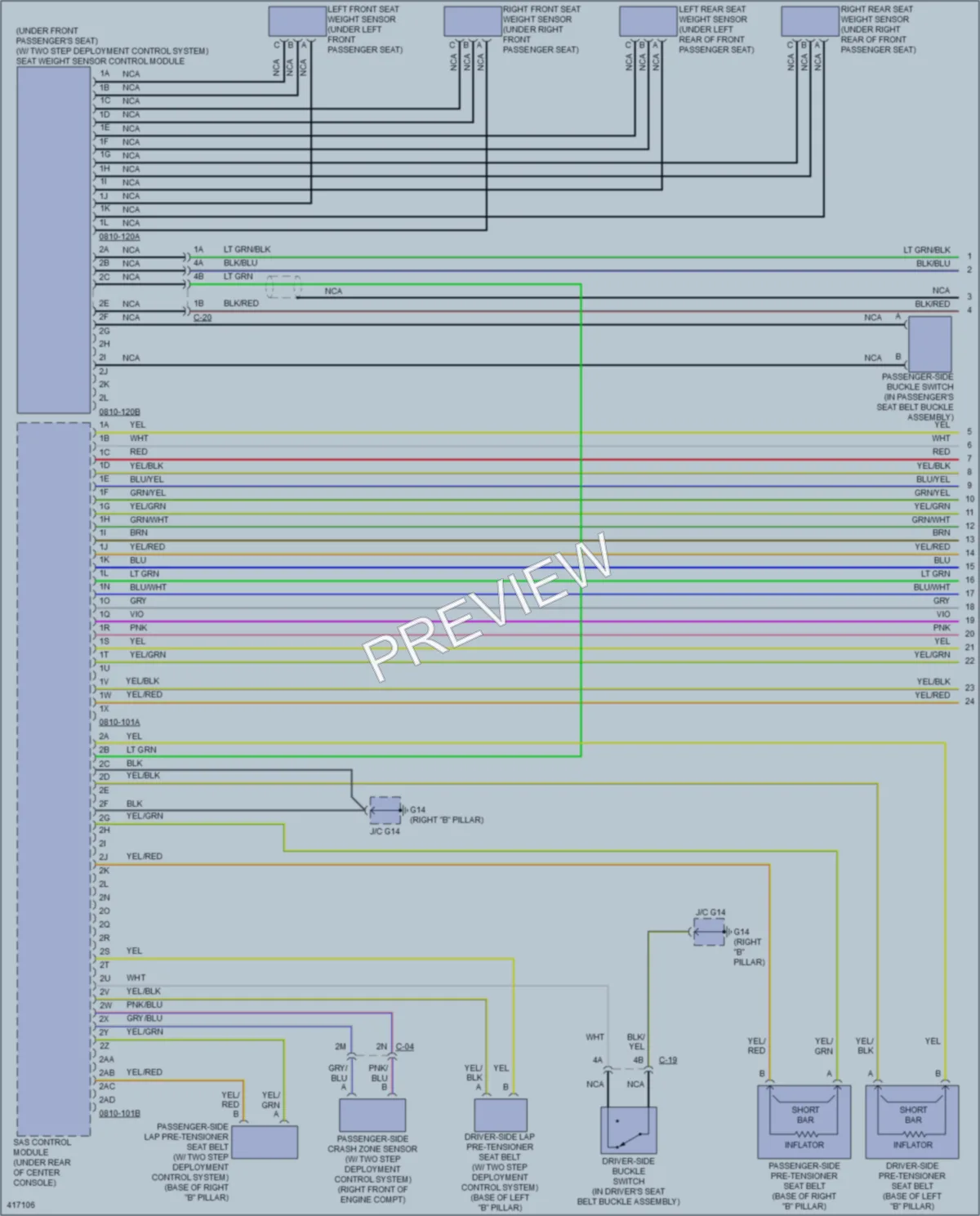 2015 Mazda 6 Supplemental Restraints wiring diagram preview