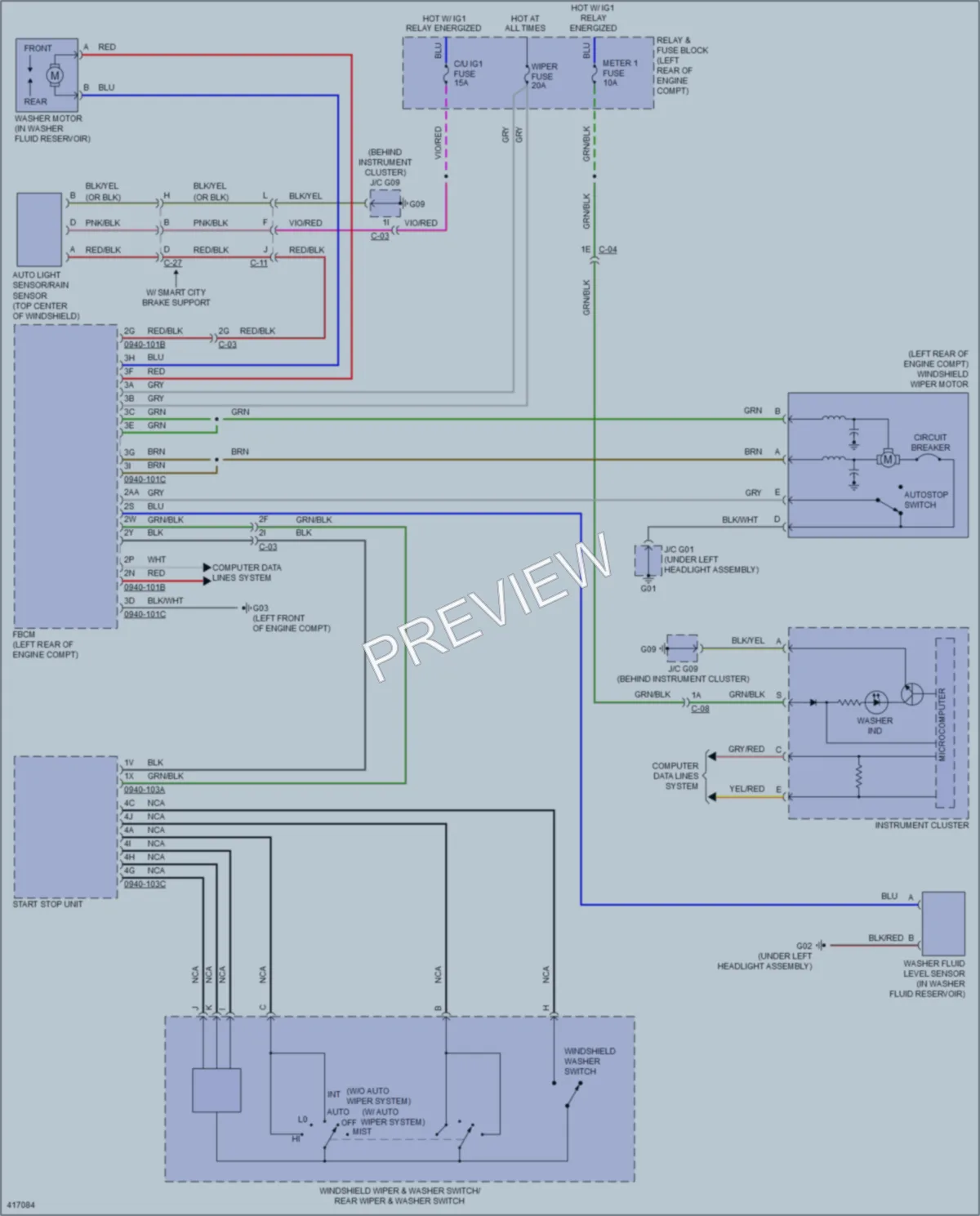 2015 Mazda CX5 Wiper Washer wiring diagram preview