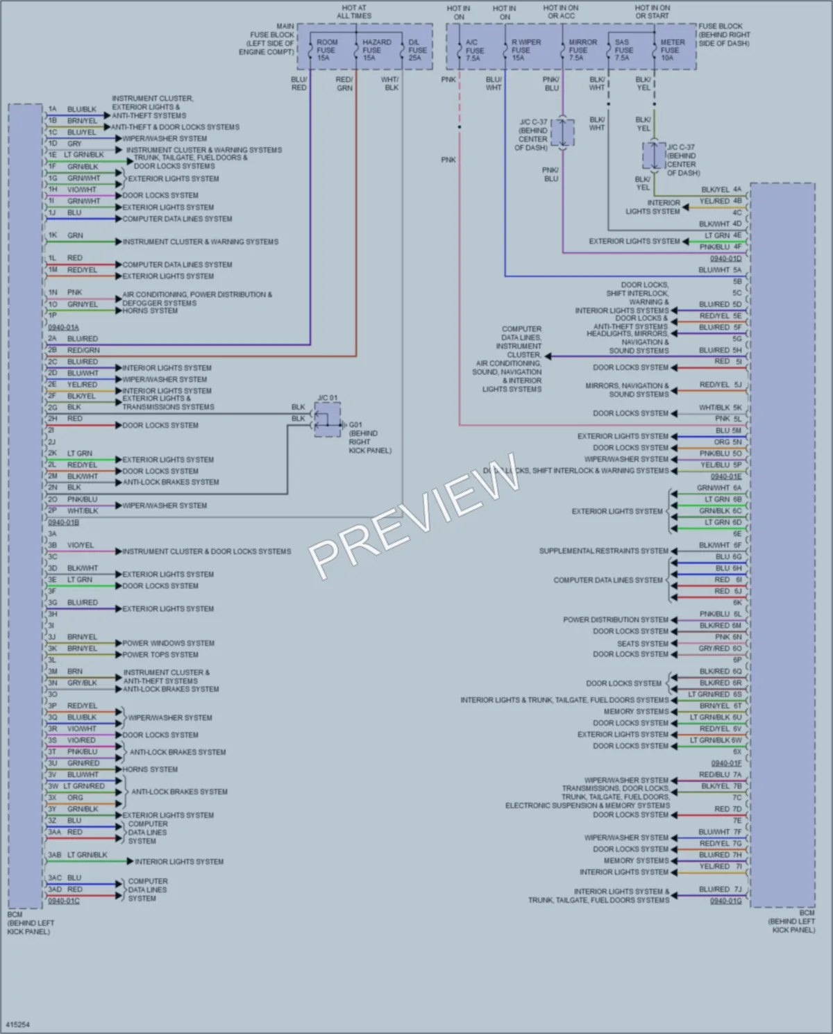 2015 Mazda CX9 Body Control Modules wiring diagram preview