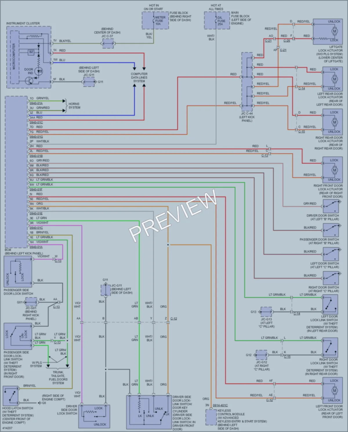 2015 Mazda CX9 Power Door Locks wiring diagram preview