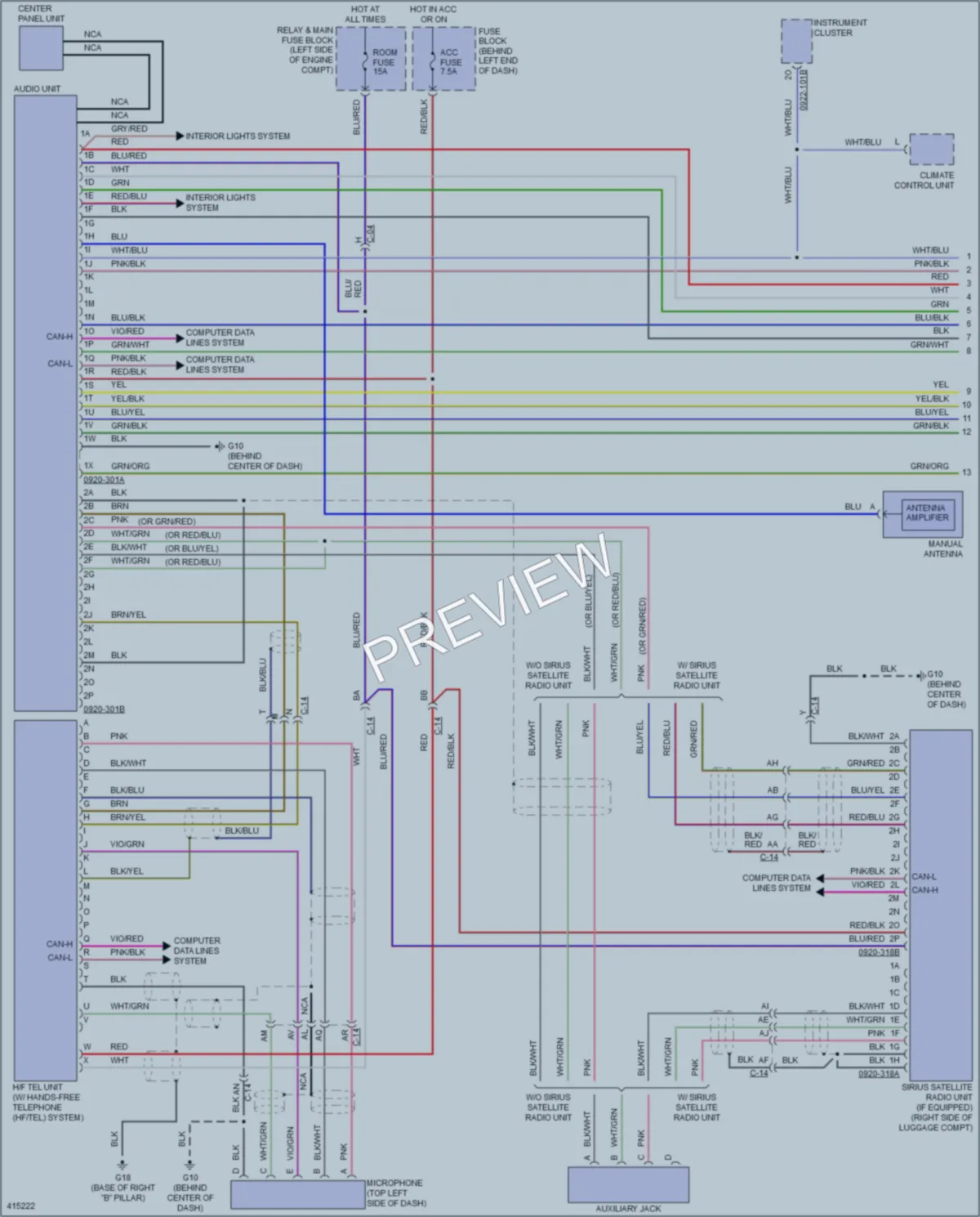 2015 Mazda MX5Miata Radio wiring diagram preview