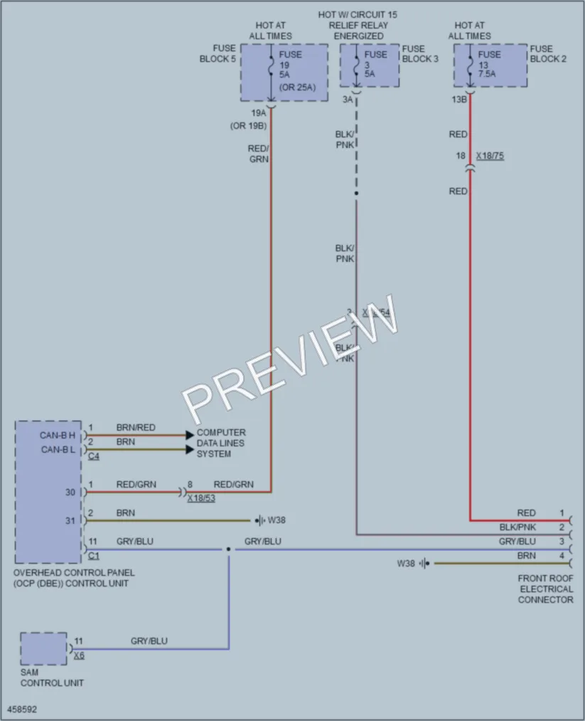 2015 MercedesBenz 2500Sprinter Power Top Sunroof wiring diagram preview