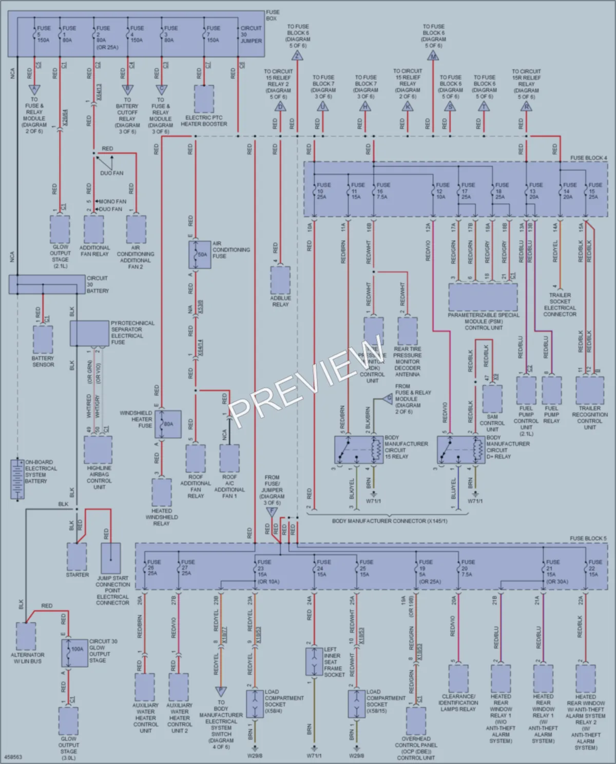 2015 MercedesBenz 3500Sprinter Power Distribution wiring diagram preview