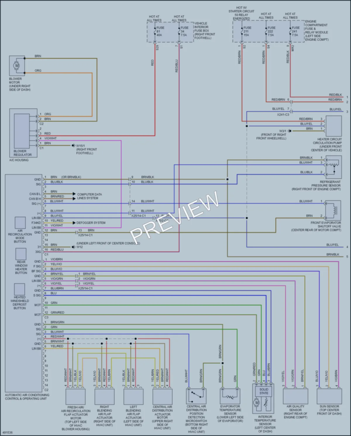 2015 MercedesBenz BElectricDrive Air Conditioning wiring diagram preview