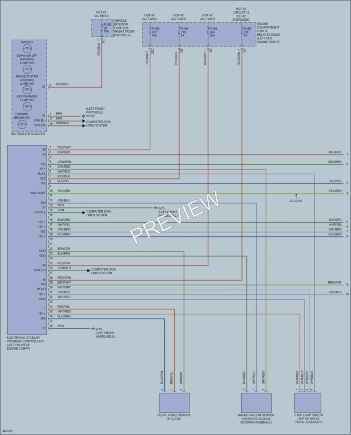 2015 MercedesBenz BElectricDrive Anti Lock Brakes wiring diagram preview