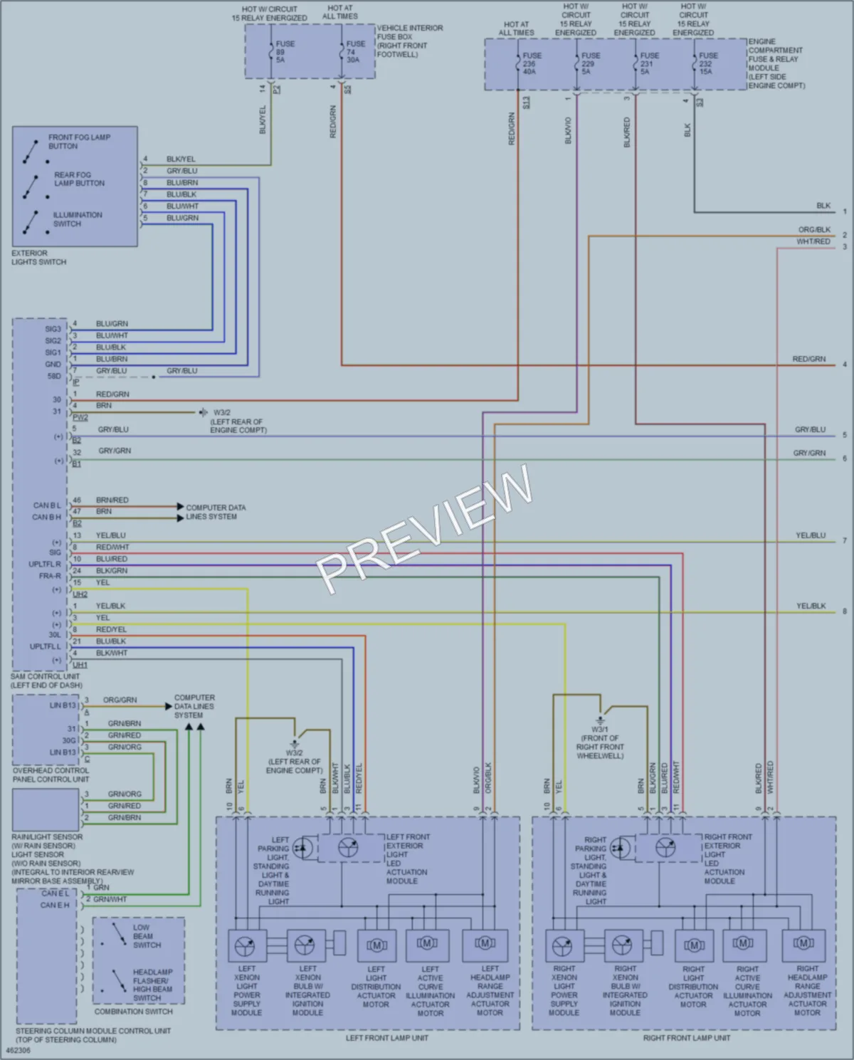 2015 MercedesBenz BElectricDrive Headlights wiring diagram preview