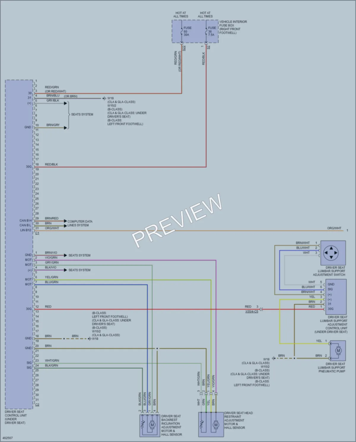 2015 MercedesBenz BElectricDrive Memory Systems wiring diagram preview