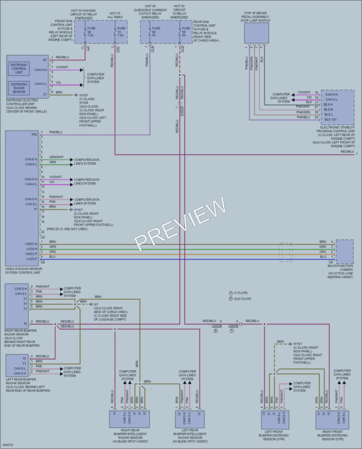 2015 MercedesBenz C250 Cruise Control wiring diagram preview