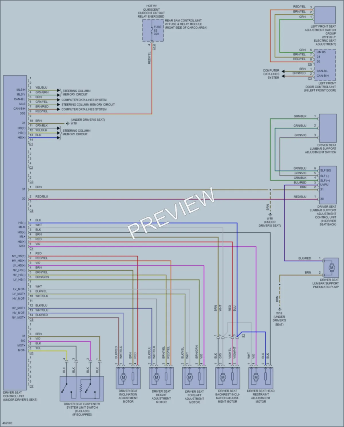 2015 MercedesBenz C250 Memory Systems wiring diagram preview