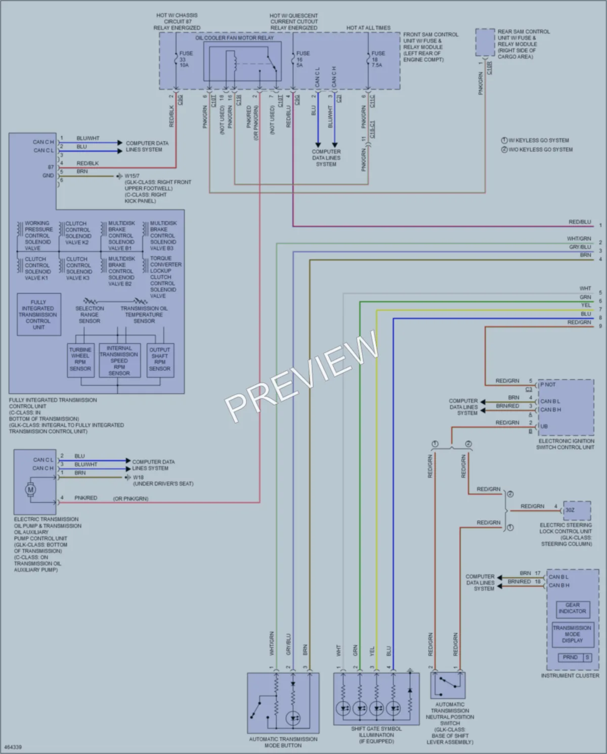 2015 MercedesBenz C250 Transmission wiring diagram preview
