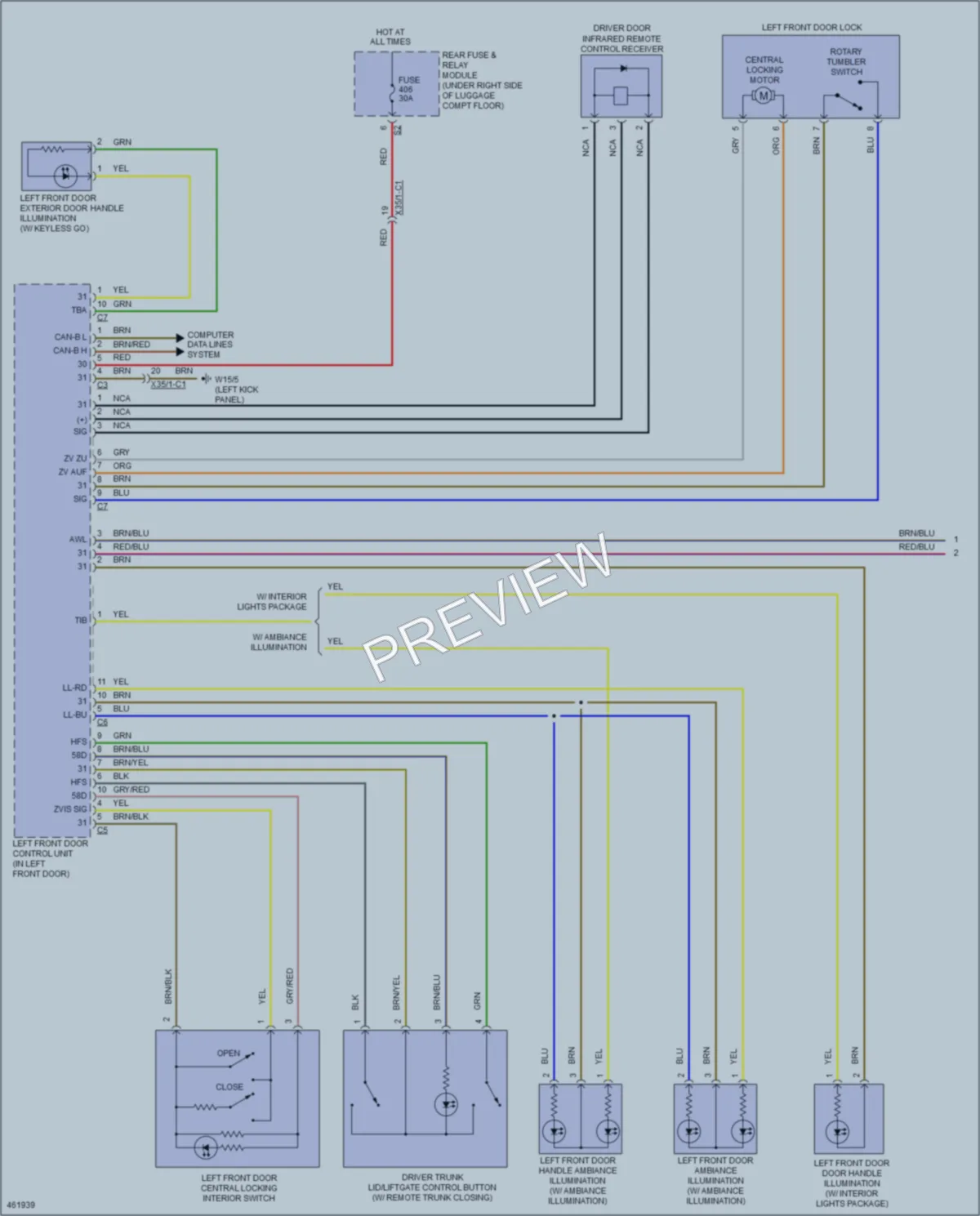 2015 MercedesBenz C300 Power Door Locks wiring diagram preview