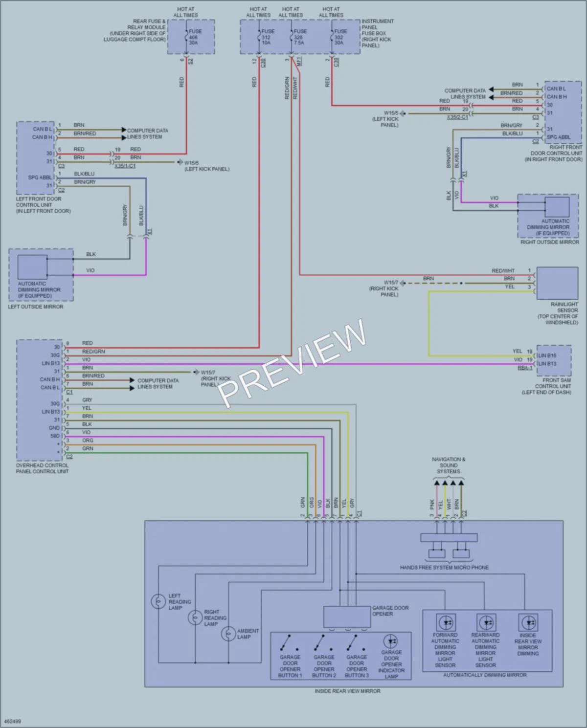 2015 MercedesBenz C300 Power Mirrors wiring diagram preview