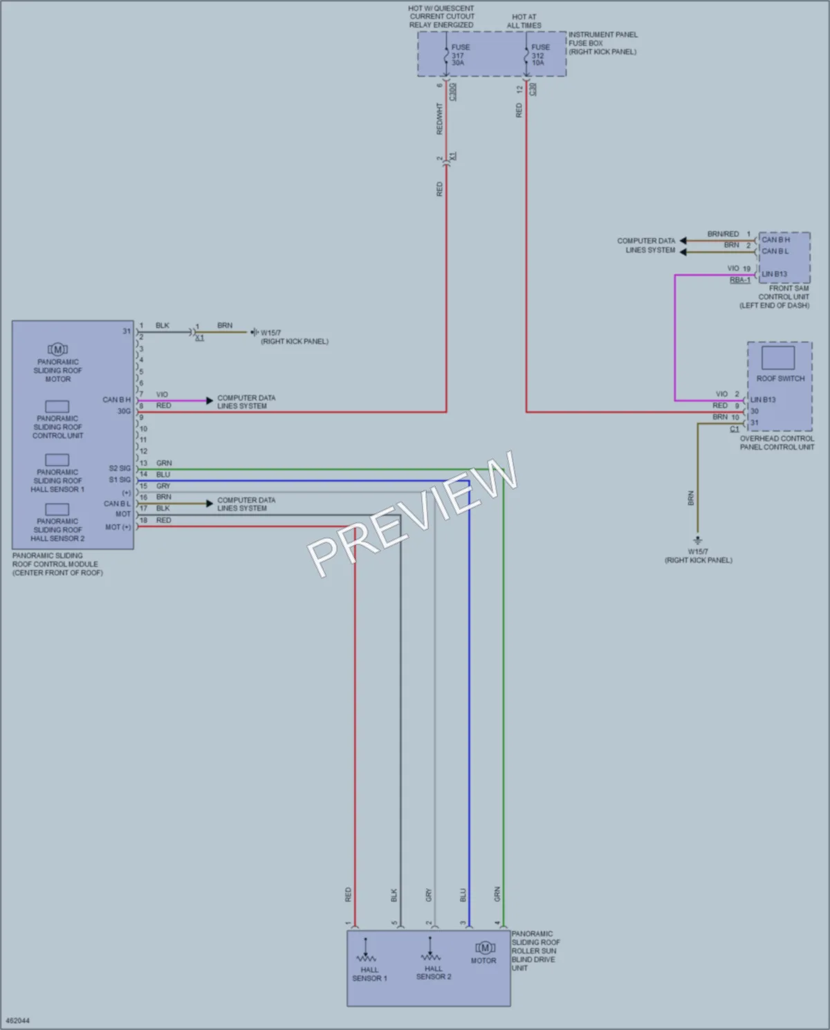 2015 MercedesBenz C300 Power Top Sunroof wiring diagram preview