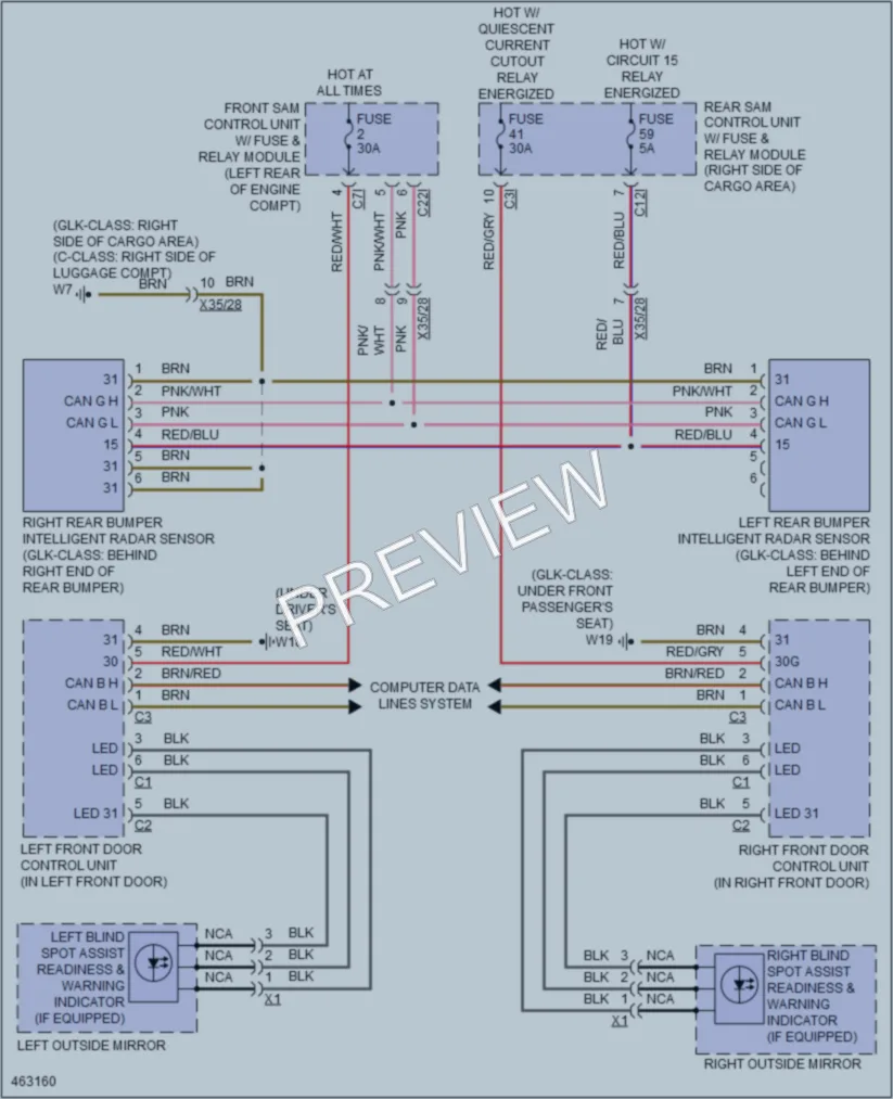 2015 MercedesBenz C350 Navigation wiring diagram preview