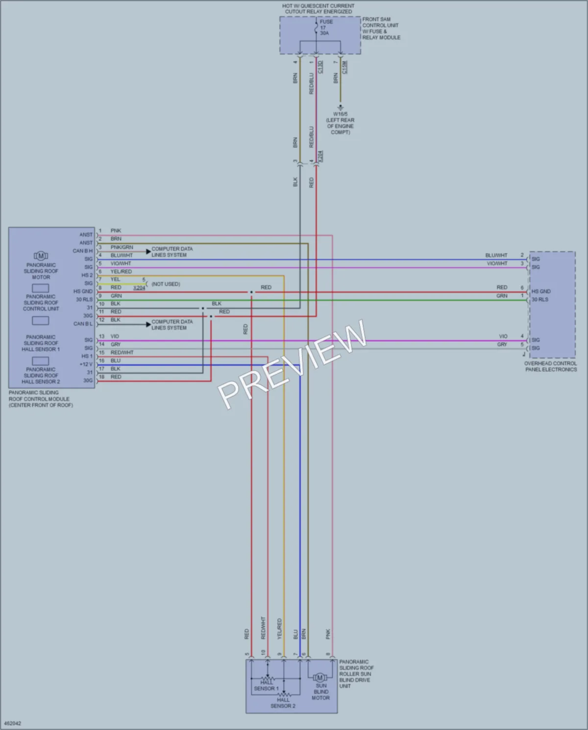 2015 MercedesBenz C350 Power Top Sunroof wiring diagram preview
