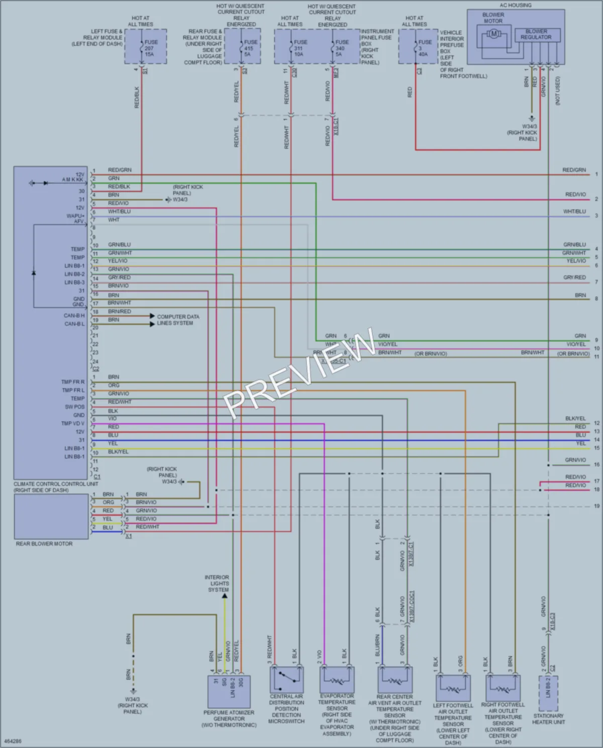 2015 MercedesBenz C400 Air Conditioning wiring diagram preview