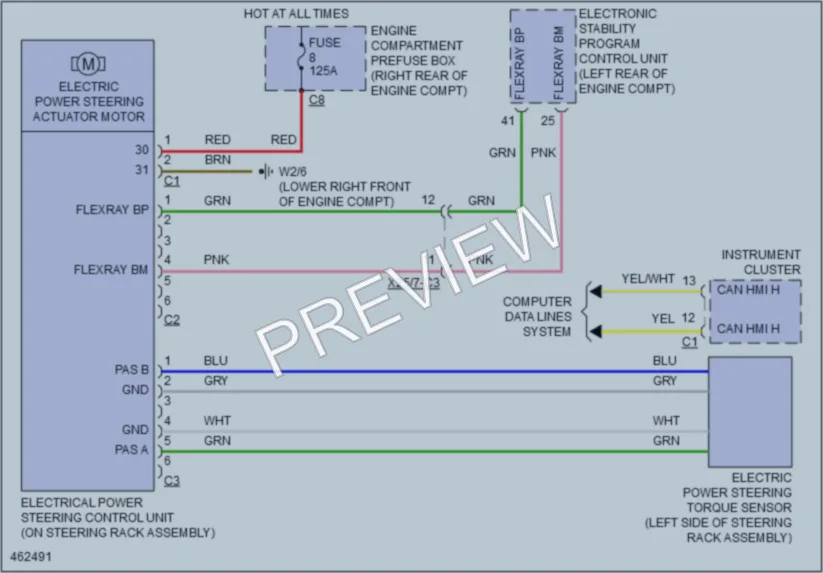 2015 MercedesBenz C400 Electronic Power Steering wiring diagram preview