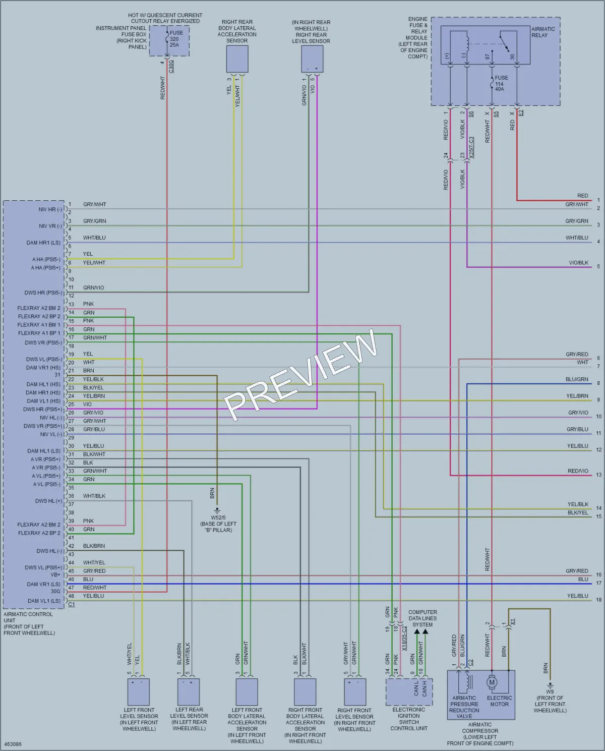 2015 MercedesBenz C400 Electronic Suspension wiring diagram preview