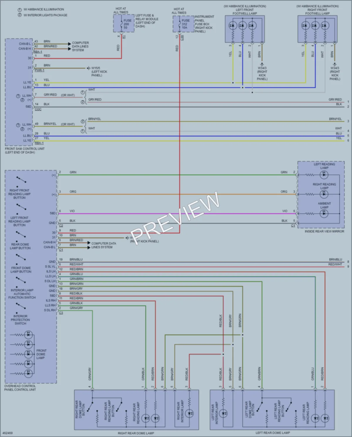 2015 MercedesBenz C400 Interior Lights wiring diagram preview
