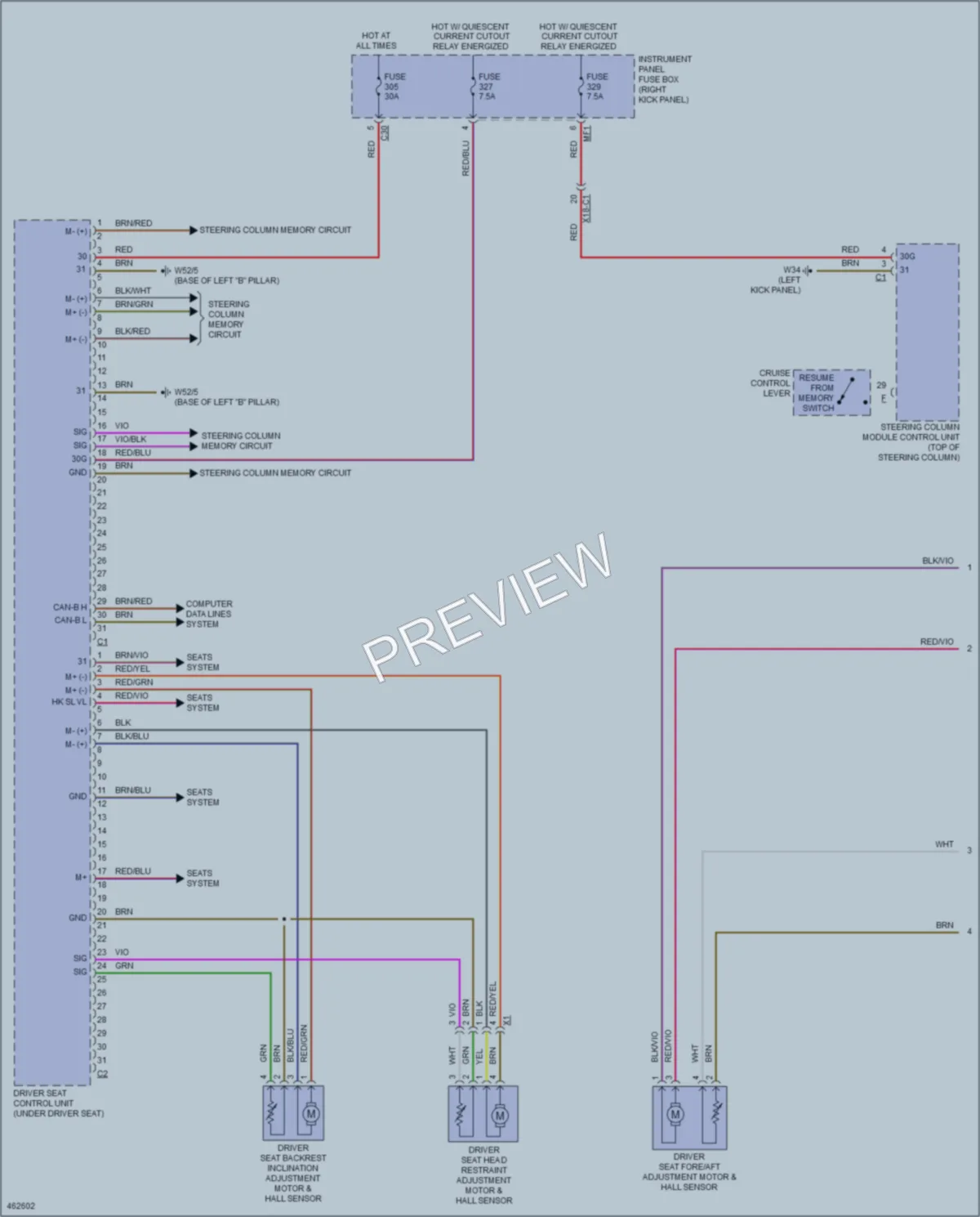 2015 MercedesBenz C400 Memory Systems wiring diagram preview