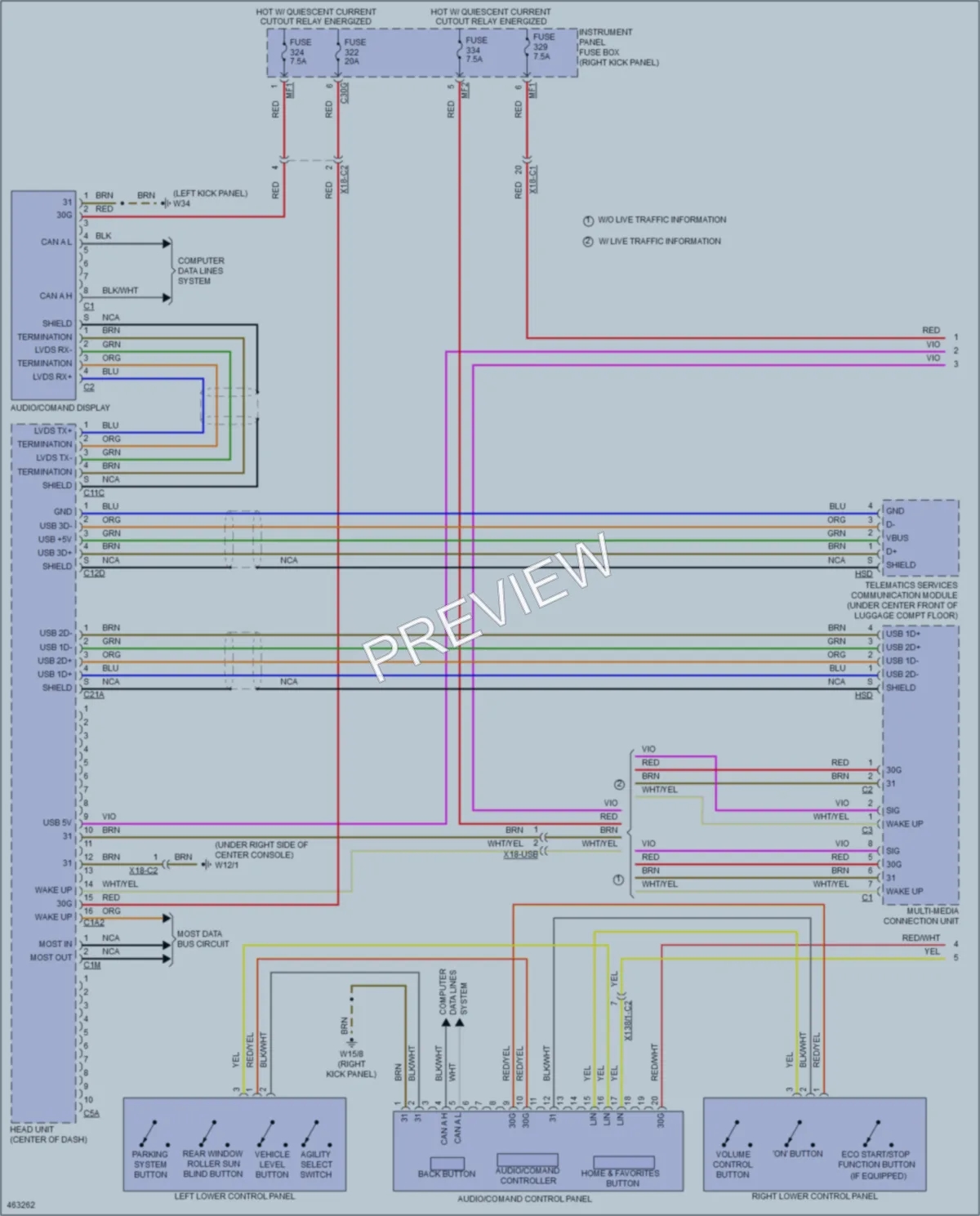 2015 MercedesBenz C400 Radio wiring diagram preview