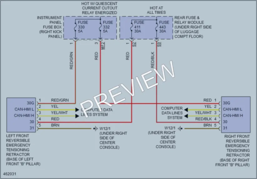 2015 MercedesBenz C400 Supplemental Restraints wiring diagram preview