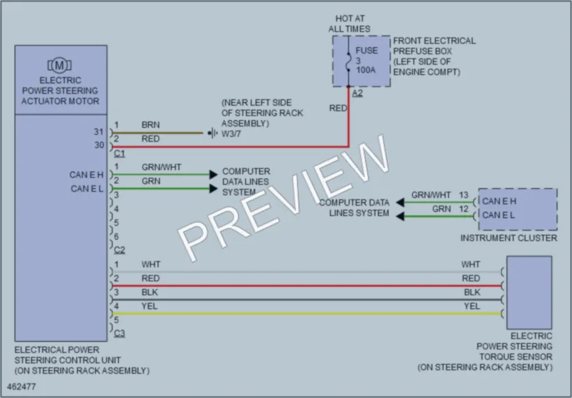 2015 MercedesBenz CLA250 Electronic Power Steering wiring diagram preview