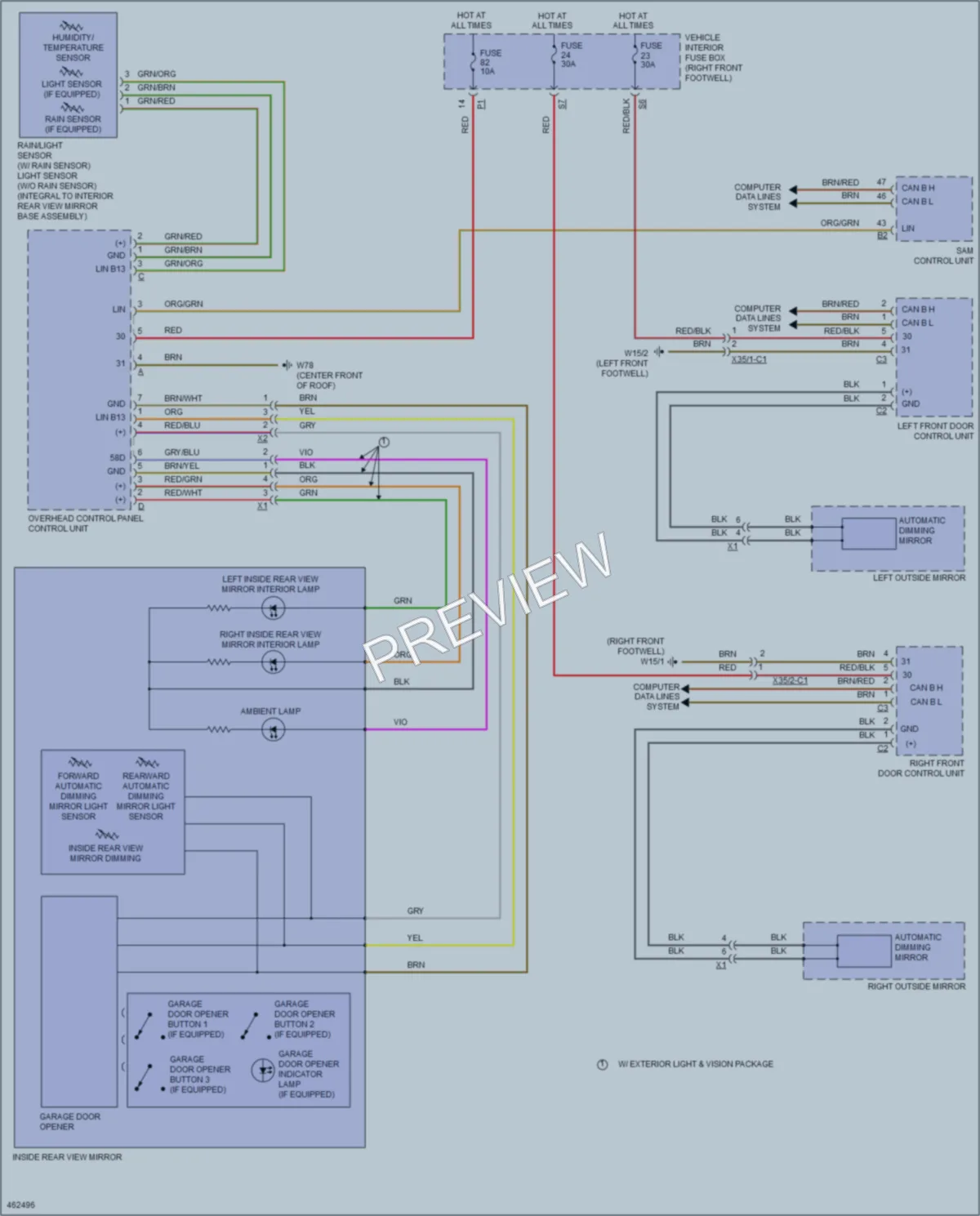 2015 MercedesBenz CLA250 Power Mirrors wiring diagram preview