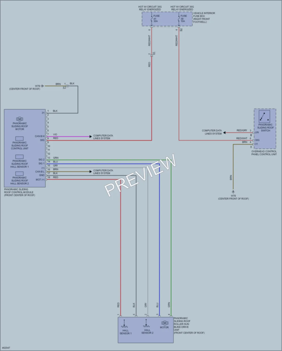 2015 MercedesBenz CLA250 Power Top Sunroof wiring diagram preview