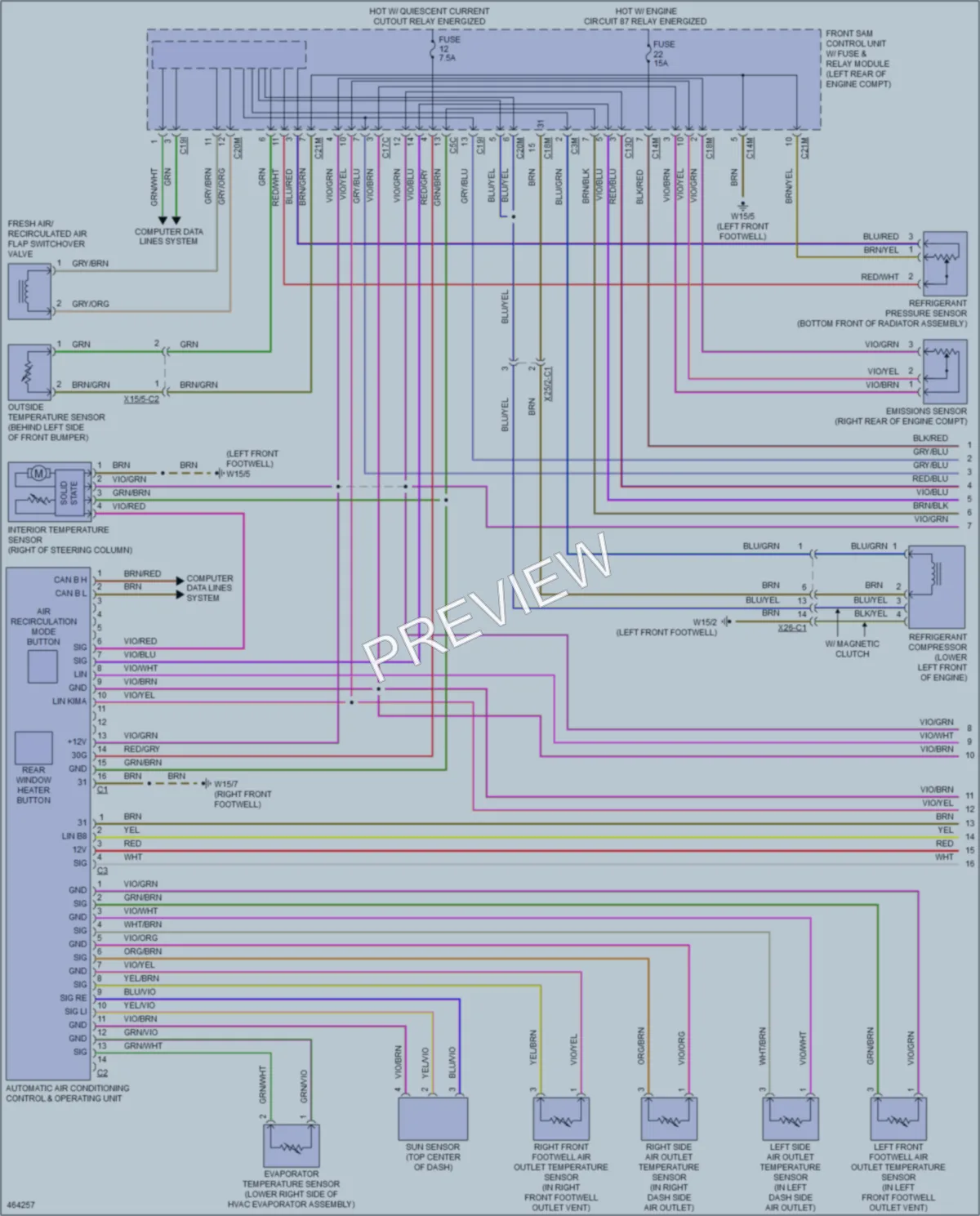 2015 MercedesBenz CLS400 Air Conditioning wiring diagram preview