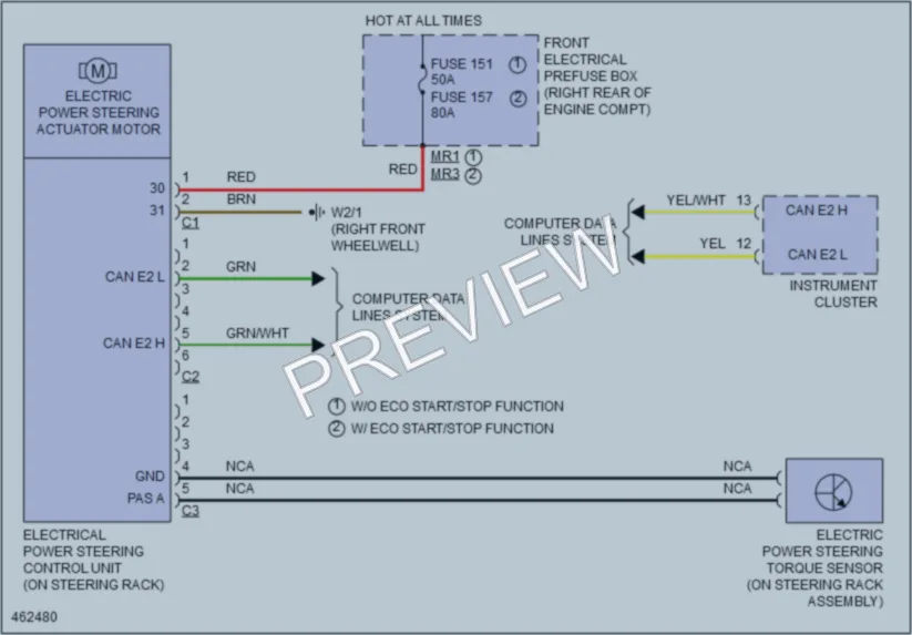 2015 MercedesBenz CLS400 Electronic Power Steering wiring diagram preview