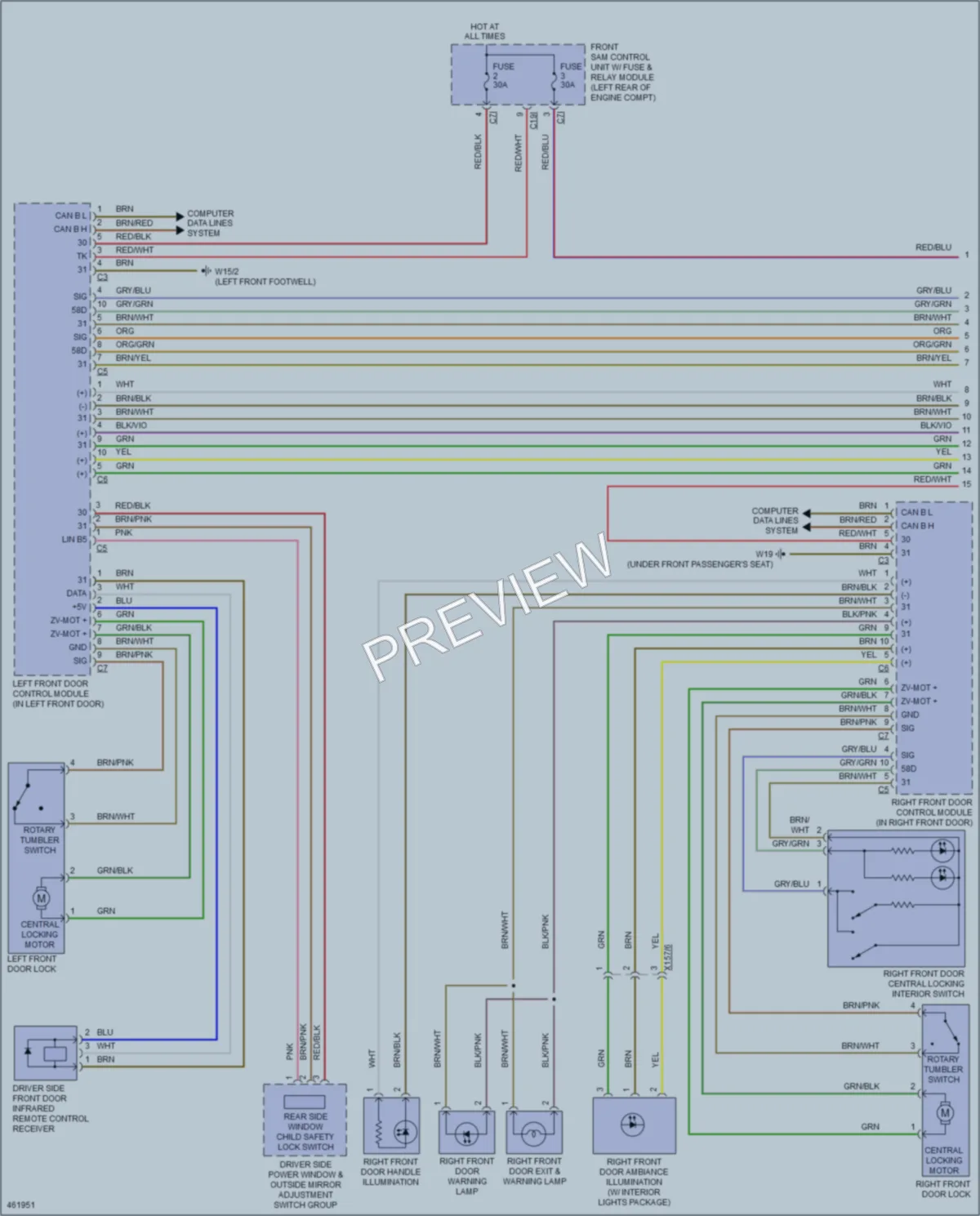 2015 MercedesBenz CLS550 Power Door Locks wiring diagram preview