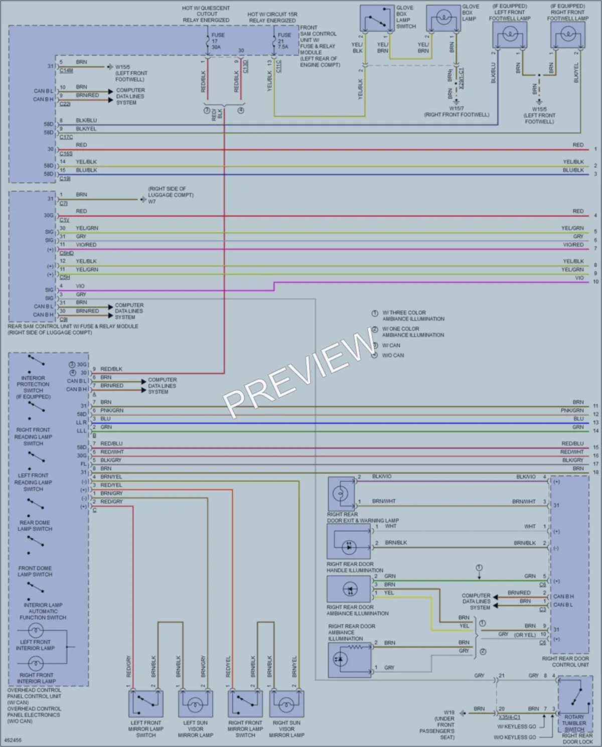 2015 MercedesBenz E250BLUETEC Interior Lights wiring diagram preview