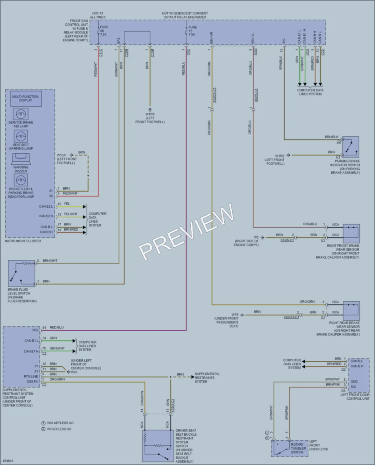 2015 MercedesBenz E250BLUETEC Warning Systems wiring diagram preview